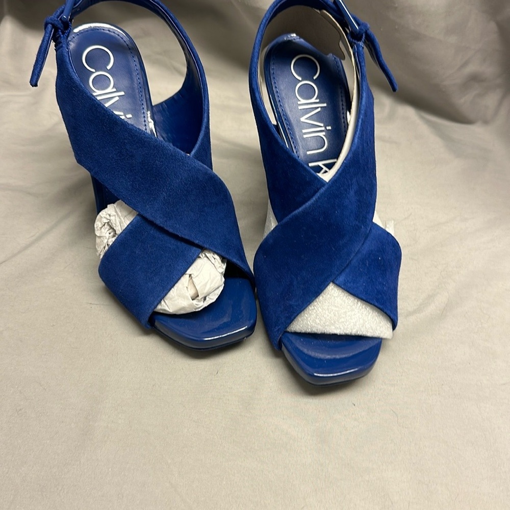 Calvin Klein Women's Royal Blue Myra Criss Cross Heels